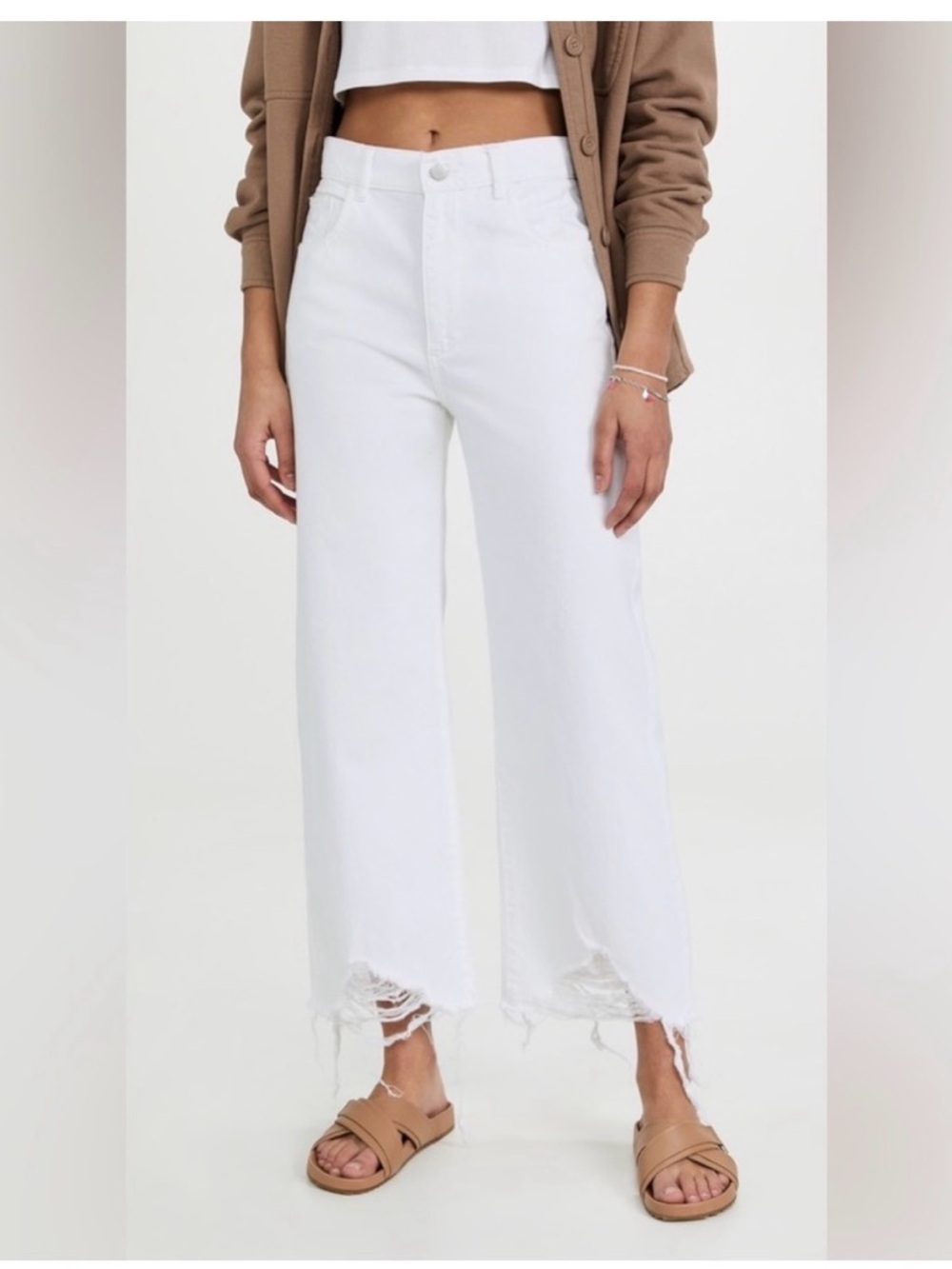 DL1961 vintage Hepburn wide leg high-rise jeans size 26 white